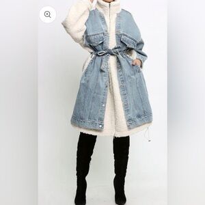 🔥🔥Cozy Shearling Thick Denim Trench Coat🔥🔥 NEW FALL/WINTER ARRIVALS
